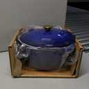 Mueller Cast Iron Dutch Oven Pot with Lid, 6 Quart Enameled, Dual Handles, Stainless Steel Knob, Stew Pot, Induction Pot - For Braising, Roasting, Baking, Cast Iron Bread Pan with Lid, White