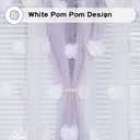 MYSKY HOME Lilac Curtains for Living Room 84 Inches Long Pom Pom White Sheer Curtains for Girls Room Nursery Curtains Double Layer for Toddler Bedroom Grommet Room Darkening Window Panels 52 x 84 in