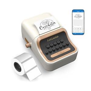 Wireless Mini Retro Label Maker Machine with Tape,Bluetooth Portable Thermal Sticker Printer for Phone,Small Business, Address, Logo, Qr Code, Food,Home, Kitchen,with 5030mm Label