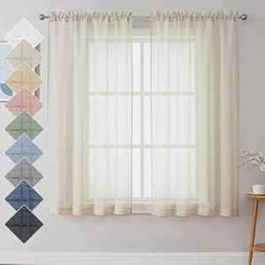 Aiyufeng Black Sheer Curtains 54 Inch (30"W x 54"L (Pack of 2))