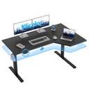 Klicelor L Shaped Standing Desk 55 x 31.5 Inch, Electric Height Adjustable Corner Desk for Home Office Workstation, Ergonomic Sit Stand Computer Table with Memory Controller, Black