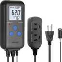 DIGITEN Humidity Controller Pre-Wired Digital Humidistat with Temperature Display, Dual-Stage Outlet Humidifier /Dehumidifier for Mushroom,Reptile, Greenhouse, Fan, Grow Tent