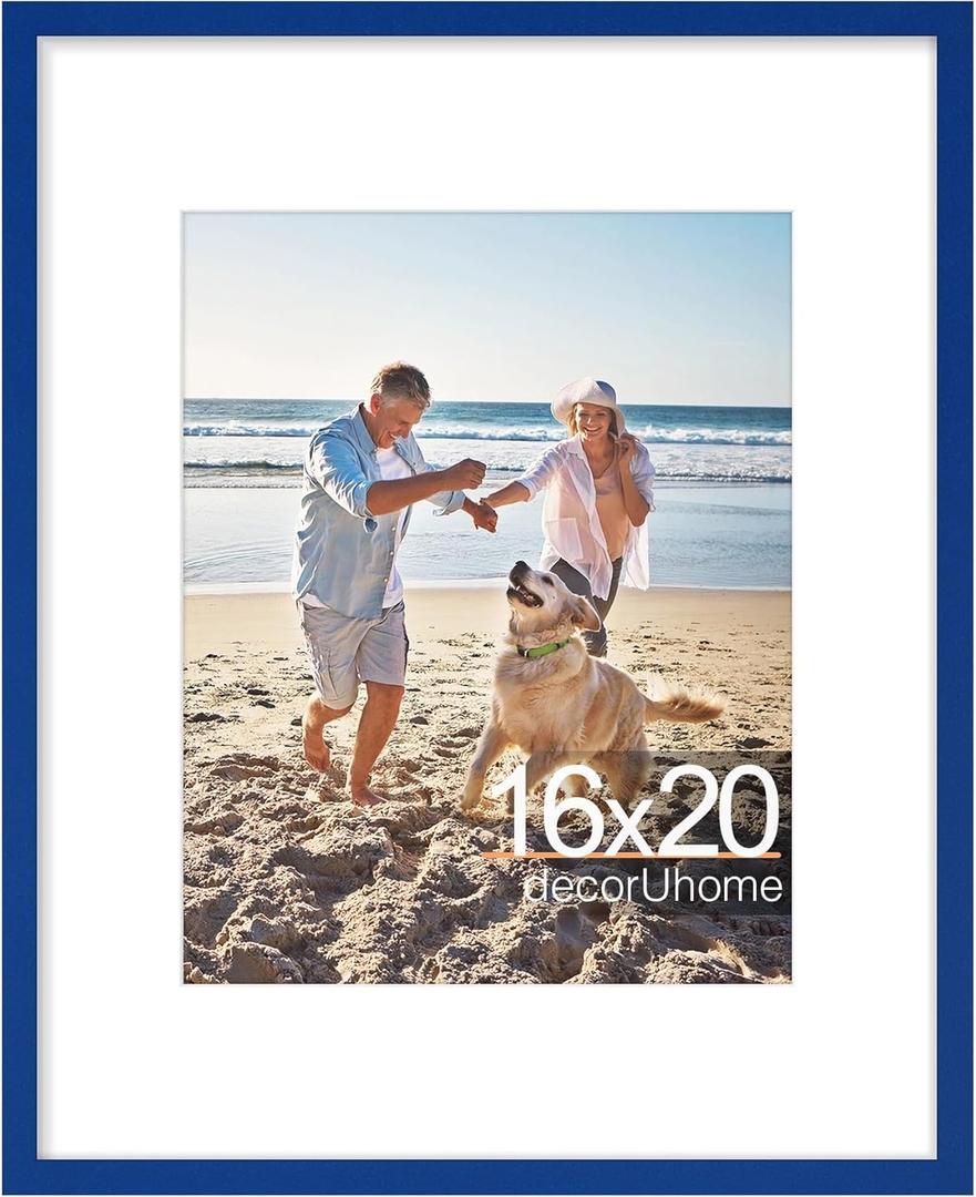 decorUhome 16x20 Picture Frame, Fits 11x14 Photos with Mat, M01BU