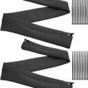 2 Pcs Trolling Motor Cable Sleeve, 48 Inches Black Neoprene Zippered Boat Wire Cover Cable Wrap Organizer