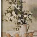 Farmhouse Kitchen Canvas Wall Art Vintage Country Neutral Rustic Muted Flower and Lemon Still Life Painting Picture Wall Decor Poster Print Artwork for Farm Dining Room Home Decoration (24L" x 16W")