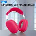 Silicone Case Cover for AirPods Max 2/1 (2026/2024/2020),Ear Pad Case Cover/Ear Cups Cover/Headband Cover for AirPods Max 2&1 (USB-C/Lightning),Accessories for Apple AirPods Max 2 Headphones,Rose Pink