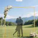 VEVOR Arch Backdrop Stand, 8 x 8 ft, Stable Structure, Easy Assembly, Square Gold Metal Arch Backdrop Stand for Wedding, Birthday Party, Graduation, Holiday Celebration, and Ceremony Decoration, 8.8ft