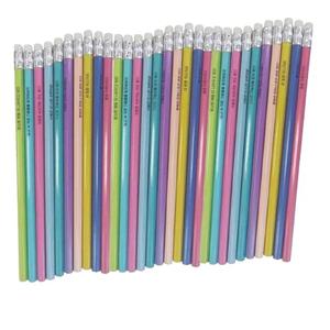 Pastel Wooden Pencils with Erasers, Pack of 50, Multi-Colour For Kids 