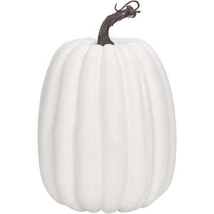 8 Inch Large Fake Pumpkins Decorative Artificial Pumpkins Decor for Halloween Thanksgiving Fall Harvest Decorations (White, One Size)