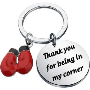 CHOORO Boxing Gift Red Boxing Gloves Keychain Sports Gift Thank You for Being in My Corner Gifts for Boxers Boxing Coaches