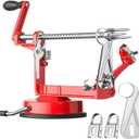 Apple Peeler Slicer Corer with Stainless Steel Blades and Powerful Suction Base for Apples Pears Potatoes( Red)
