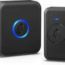 Wireless Doorbell, Waterproof Door Bell with 60 Chimes, 5 Volume Levels & 2 Mute Modes, Loud Doorbells Wireless for Home Classroom Office (1 Receiver & 1 Button, Black, American Plug)