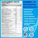 Methylated Multivitamin for Women & Men Gummies w/ Omega-3, Calcium, D3 K2, Methylfolate & B12, TMG, Daily Vitamins, Mag, CoQ10, Probiotic for 18 30 40 50 60 70+, Overall Health - Vegan, Sugar Free, Exp Date: June 2028