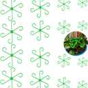 16PCS Green Plant Stem Holders Plastic Indoor Plant Climbing Stem Stand 4 Sizes Reusable Flower Plant Stake Trellis Stem Hook Plant Growth Accessories