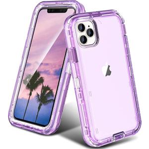 ORIbox for iPhone 14 Pro Max Case Purple, [10 FT Military Grade Drop Protection], Transparent Heavy Duty Shockproof Anti-Fall Case for iPhone 14 Pro Max Phone Case,6.7 inch,3 in 1, Crystal Purple