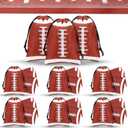 Berlune 24 Pieces Football Party Favors Drawstring Gift Bags 10 x 7 Inch Football Sports Goodie Bags Super Birthday Supplies Backpack Bulk Bowl for Gym Travel Party Storage Favors Supplies