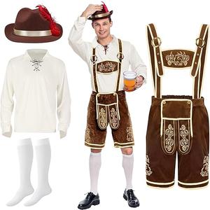 Spooktacular Creations Men’s German Bavarian Oktoberfest Costume Set, Beer Costume for Adults Halloween and Beer Festival, XL