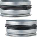 VIHOSE 2 Pcs 4 Inch Od Dryer Vent Cap with Rubber Gasket Round Dryer Vent Cover Inside Galvanized Steel Tee Duct End Cap Pipe Cover Metal Plug for Outdoor and Indoor HVAC Systems