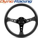 14inch 350mm PU Leather Car Racing Steering Wheel black With Adapter Plate 70mm PCD For Logitech G29 G920 G923 For Racing Game (black+black)