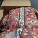 100% Cotton Ethnic Duvet Cover Queen, Red Boho Bedding Set, Southwest Farmhouse Bohemian Floral Abstract Comforter Cover, Orange Geometric Exotic Tribal Flower Bedroom Decor Quilt Cover (Multi 22)