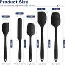 Premium 5-Piece Silicone Spatula Set, 446F Heat Resistant for Nonstick Cookware & Baking, Food Grade, Hand Wash RecommendedBlack)