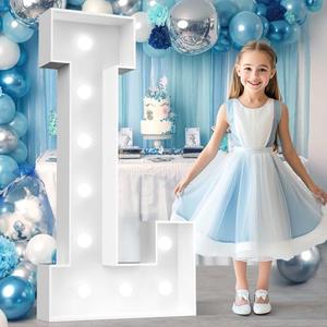 Ledido 4FT Marquee Light Up Letters L, Easy to Assemble Cool White Marquee Letters 4 Feet Tall for Indoor & Outdoor Events, Large Lighted Letter for Birthday Graduation Baby Shower Party Decorations