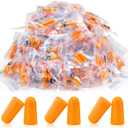 100 Pairs Orange Foam Ear Plugs - 33dB NRR Highest Protection, Soft & Comfortable Noise Canceling Earplugs for Sleeping, Work, Snoring, Construction, Loud Noise with Individual Bagged Foam EarPlug