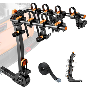 monTEK Premier Locking Quick Release 4-Bike Rack for Cars, Trucks, SUVs with 2” Hitch, Quick Foldable & Tiltable Bike Rack Hitch,3mm Thick Heavy-Duty Steel Frame&High-Secure Straps Hitch Bike Rack