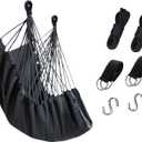 KPX Ourdoor Hanging Hammock Chair Comfortable Tree Swing Chair Large Size 110X130cmWithout Pillows - 330 Lbs Weight Capacity (Dark Gray)