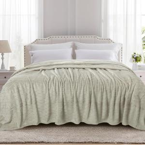 TOONOW Fleece Bed Blanket Queen Size 90x90 inches, Super Soft Fluffy Fuzzy Plush Blanket Geometric Pattern Cozy Microfiber Flannel Blankets for Couch, Bed, Sofa, Pumice Stone