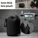 Camera Lens Bag, 4 Pack Protective Neoprene Lens Pouch with Drawstring & Carabiner, Lens Case for DSLR Camera Lens(S/M/L/XL) (S 4pcs)