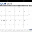 OuMuaMua Large Desk Calendar 2026-2027 - 18 Months from Jan. 2026 through Jun. 2027, 22 x 17 Inches Desktop Wall Calendar with Julian Date To-do & Notes, Corner Protectors for School Home Office