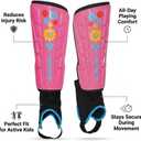 Vizari Blossom Toddler Soccer Shin Guards for Girls - Dual-Layered Protection - Ventilated Football Shin Pads with Ankle Protection, Pink/Blue, XXS, Stylish Design Ankle Guard with Adjustable Fit