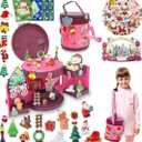 2025 Kids Box – DIY Christmas Organizer Bucket with Stickers & Mini Toys, Fidget Toy Pack, Multi-Item Fidget Toys, Creative Holiday Craft Kit for Girls Boys, Santa & Snowman Storage Bucket for Kids