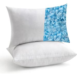MIULEE Pack of 2 12x20 Pillow Inserts-Decorative Shredded Memory Foam Cooling Throw Pillows-Adjustable Premium Lumbar Wedding Pillow Stuffer Form for Couch Bed Cushion