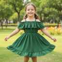 Toddler Baby Girls Dress Spring Summer Dresses Toddler Party Princess Dress (Green) Size 110