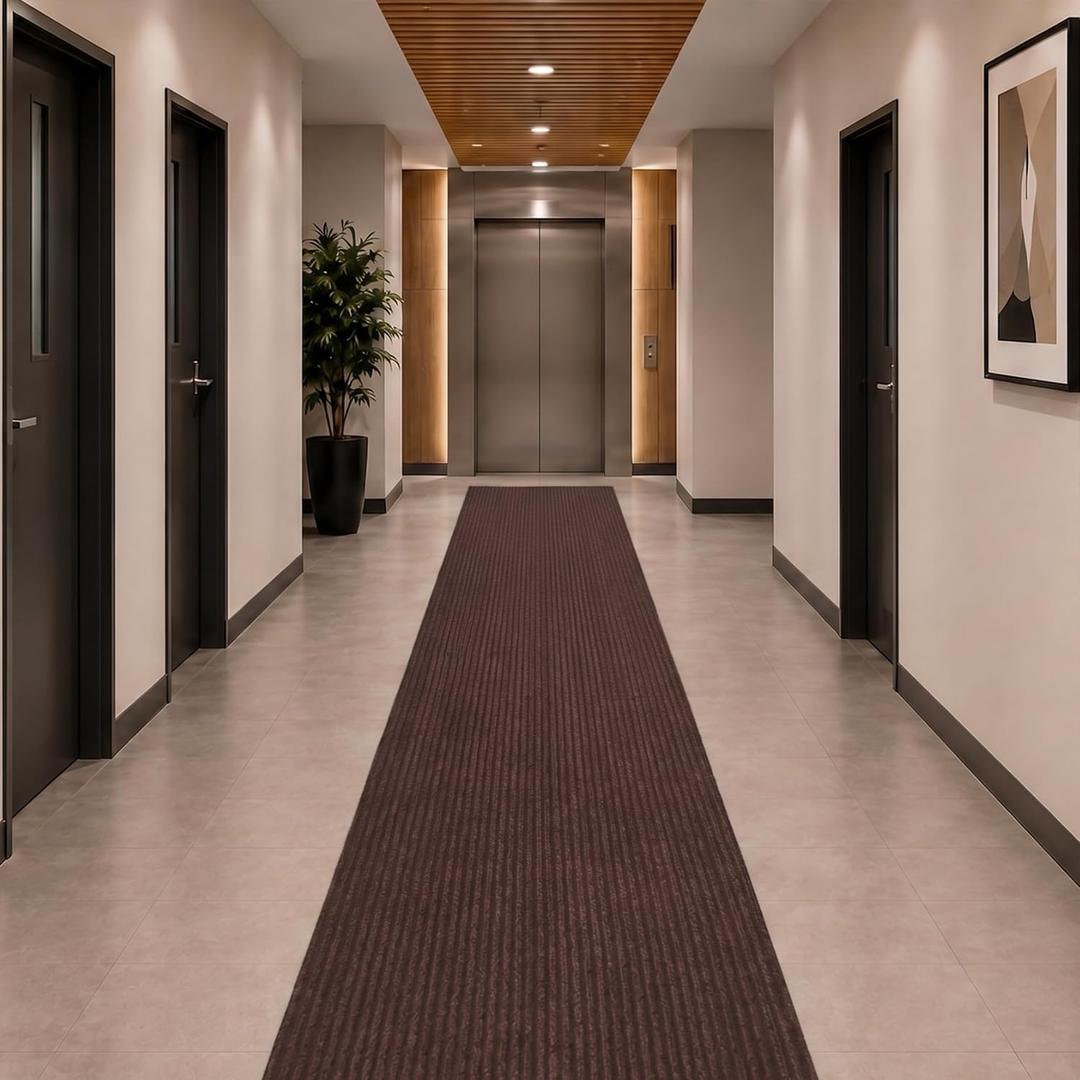 Ottomanson 3x6 Runner Rug, Non-Slip Dirt Trapper Indoor Outdoor Door Mat