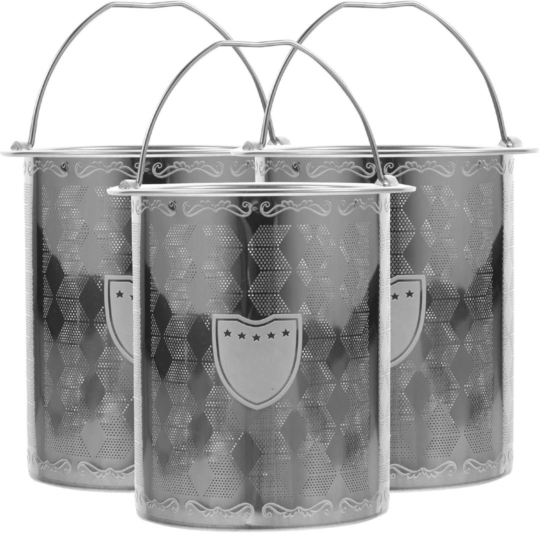 Luxshiny 3pcs Tea Strainers for Loose Tea Teapot Replacement Stainless Steel Mesh Strainer Tea Infuser Insert 7cm Tea Steeper Basket Filter for Teapot Mug Cup (7X6.1X6.1CM, Silver)