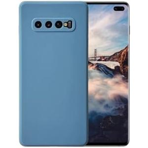 Casecious Compatible with Samsung Galaxy S10 Plus Soft Liquid Silicone Gel Cell Phone Mobile Basic Back case Cover casing funda para (Blue Gray)