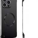 for iPhone Case,Luxury Magnetic Metal Gloss Matte Ultra Thin Frameless,Compatible with Magsafe Slim Hard PC Protection Shockproof Phone Case (Black,iPhone 14 Pro Max)