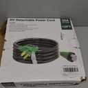 RVGUARD 50 Amp 15 Foot RV Power Cord, 14-50P to SS2-50R Generator Extension Cord, Heavy Duty STW Cord with LED Power Indicator and Cord Organizer, Green, ETL Listed