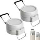 2Pcs Lid Replacement for Stanley Quick Flip GO, Cover Cap for Stanley Quick 24oz/36oz, BPA-Free Push Button, Leakproof Flip GO Lid with Carry Loop for Travel/Sports, No Spill Reuse Top, Gray 2 pc