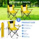 Shellwei 2 PCS Folding Camping Chair with Cupholder and Carry Bag Regular Size Colorful Breathable Portable Lightweight Lawn Chair with Side Pocket for Fishing Hiking Beach Outdoor Activity