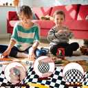 Sotiff 24 Pcs 1.26 Inch 32mm Mini Race Car Stress Bouncy Balls Bulk Checkered Rubber Bounce Balls Bulk for Party Favors, Goodie Bag Fillers, Easter Gift Bag Stuffers, Basket Stuffers, Classroom Prizes