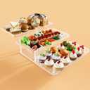 3 Tier Serving Tray for Entertaining, Acrylic Dessert Table Display Set for Party Supplies, Serving Platters and Trays for Food, Cupcake Buffet Dessert Risers Stands for Weddings Baby Shower