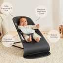 BabyBjrn Bouncer Balance Soft, Woven/Jersey, Dark Gray/Gray | 2-in-1 Adjustable Baby Bouncer Seat and Toddler Chair, Newborn to Toddler (8-29 lbs), 4 Positions, Lightweight & Portable