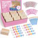 10 Sets Jewelry Box Painting Set for Kids with Stickers - Bulk Stockings & Birthday Goodie Bag Stuffer - Kids Party Favors Toy Return Gifts - Unfinished Wooden Treasure Boxes For Arts & Craft
