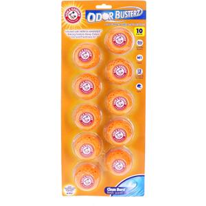 Arm & Hammer OdorBusterz Odor Eliminator Balls, Clean Burst, 10 Count Baking Soda Odor Control for Closets, Drawers, Hampers & Small Spaces