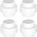 4 Pack 1-1/2" PVC Union Coupling Pipe Fitting (Socket x Socket), 1-1/2 inch PVC Slip Union Adapter Coupling Schedule 40, EPDM O-Ring, White SCH 40