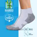 Doctor's Select Bamboo Viscose Ankle Diabetic Socks for Women & Men - 6 Pairs Viscose Bamboo Socks Woman, Low Cut Non Binding (Medium, 2 Black/2 White/2 Gray - 6 Pairs)